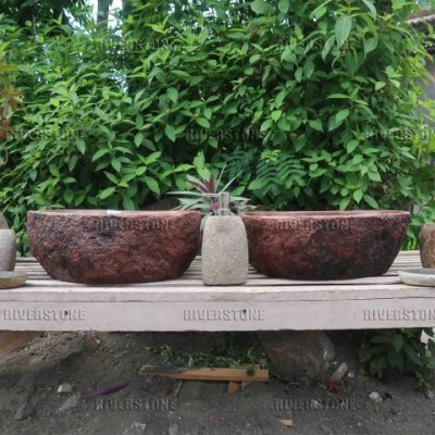 Раковины близнецы из речного камня коричневые 44x37 (RS1217 и RS1218)