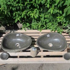 Раковины близнецы из речного камня 46x34 (RS1215 и RS1216)
