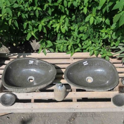 Раковины близнецы из речного камня 46x34 (RS1215 и RS1216)