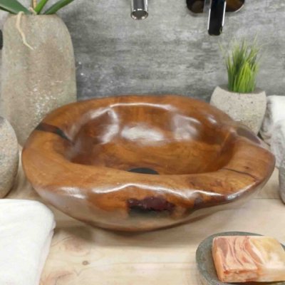 Раковины из дерева тик 39x37 (TS-002)