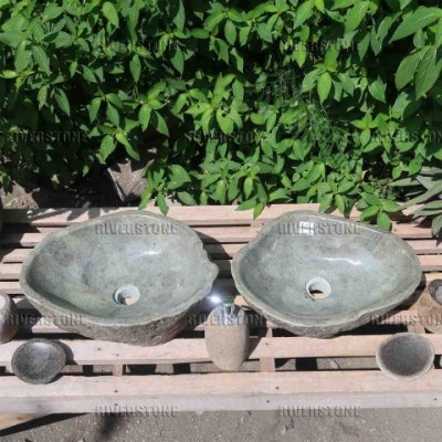 Раковины близнецы из речного камня 48x36 (RS1220 и RS1221)