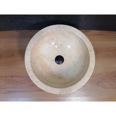 Круглая раковина из камня мрамора 40х40х15 (ASM-0010)