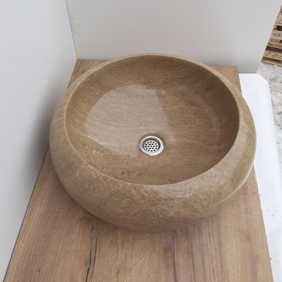 Раковина из оникса накладная на столешницу 45x15 (ONYDONUT)