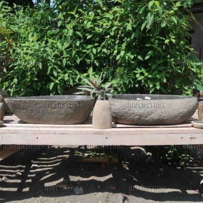 Раковины близнецы из речного камня 54x35 (RS1067 и RS1068)