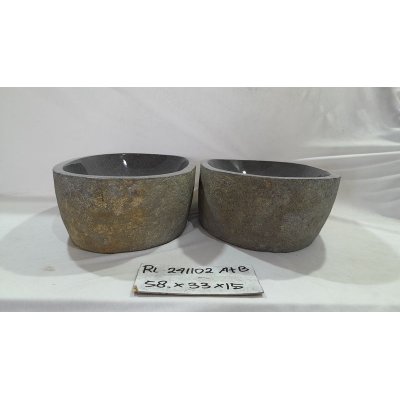 Парные раковины из речного камня 58х33х15 (RL241102A+B)