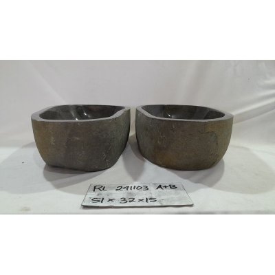 Парные раковины из речного камня 51х32х15 (RL241103A+B)