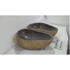 Парные раковины из речного камня 54х32х15 (RL241104A+B)