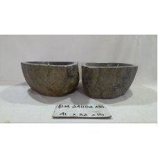 Парные раковины из речного камня 41х32х15 (RM241102A+B)