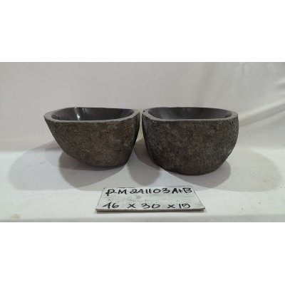 Парные раковины из речного камня 46х30х15 (RM241103A+B)