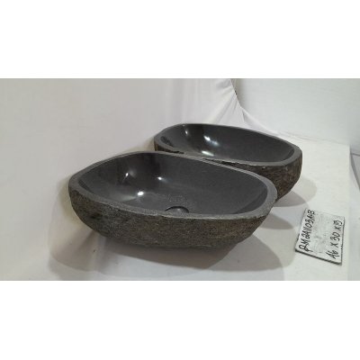 Парные раковины из речного камня 46х30х15 (RM241103A+B)