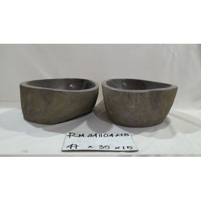 Парные раковины из речного камня 47х35х15 (RM241104A+B)