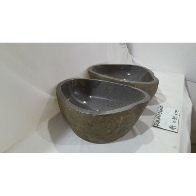 Парные раковины из речного камня 47х35х15 (RM241104A+B)