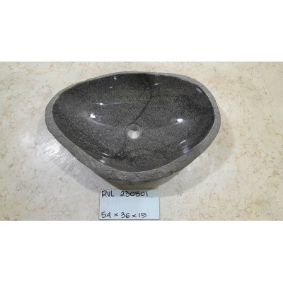 Раковина из речного камня с тонким краем 54х36х15 (RVL230501)