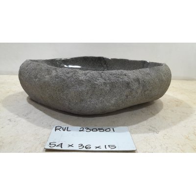 Раковина из речного камня с тонким краем 54х36х15 (RVL230501)