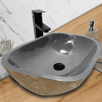 Раковина из речного камня 51х37х15 (RL230506)