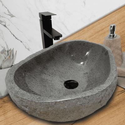 Раковина из речного камня 52х34х15 (RL230509)