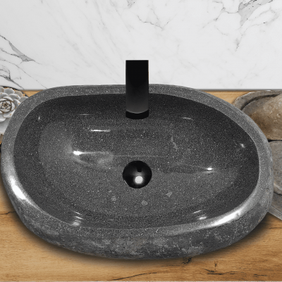 Раковина из речного камня 56х37х15 (RL230513)
