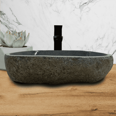 Раковина из речного камня 52х38х15 (RL230563)