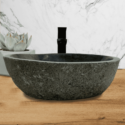 Раковина из речного камня 51х36х15 (RL230575)