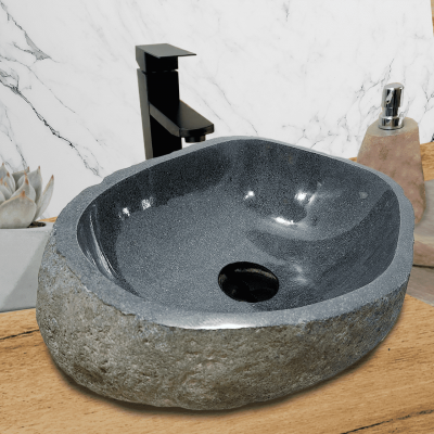 Раковина из речного камня 53х35х15 (RL230584)