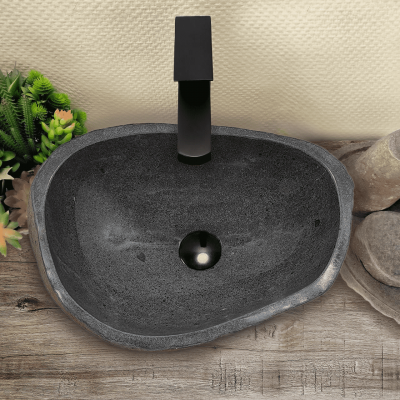 Раковина из речного камня 44х32х15 (RM230562)