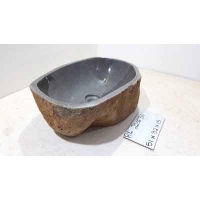 Раковина из натурального речного камня 51х32х15